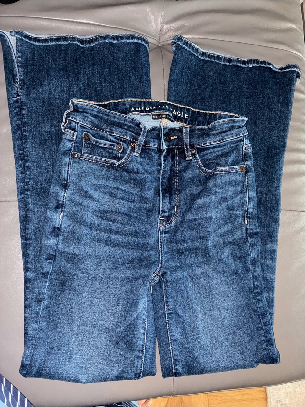 American Eagle Outfitters Women's Straight Leg Dark Indigo Jeans